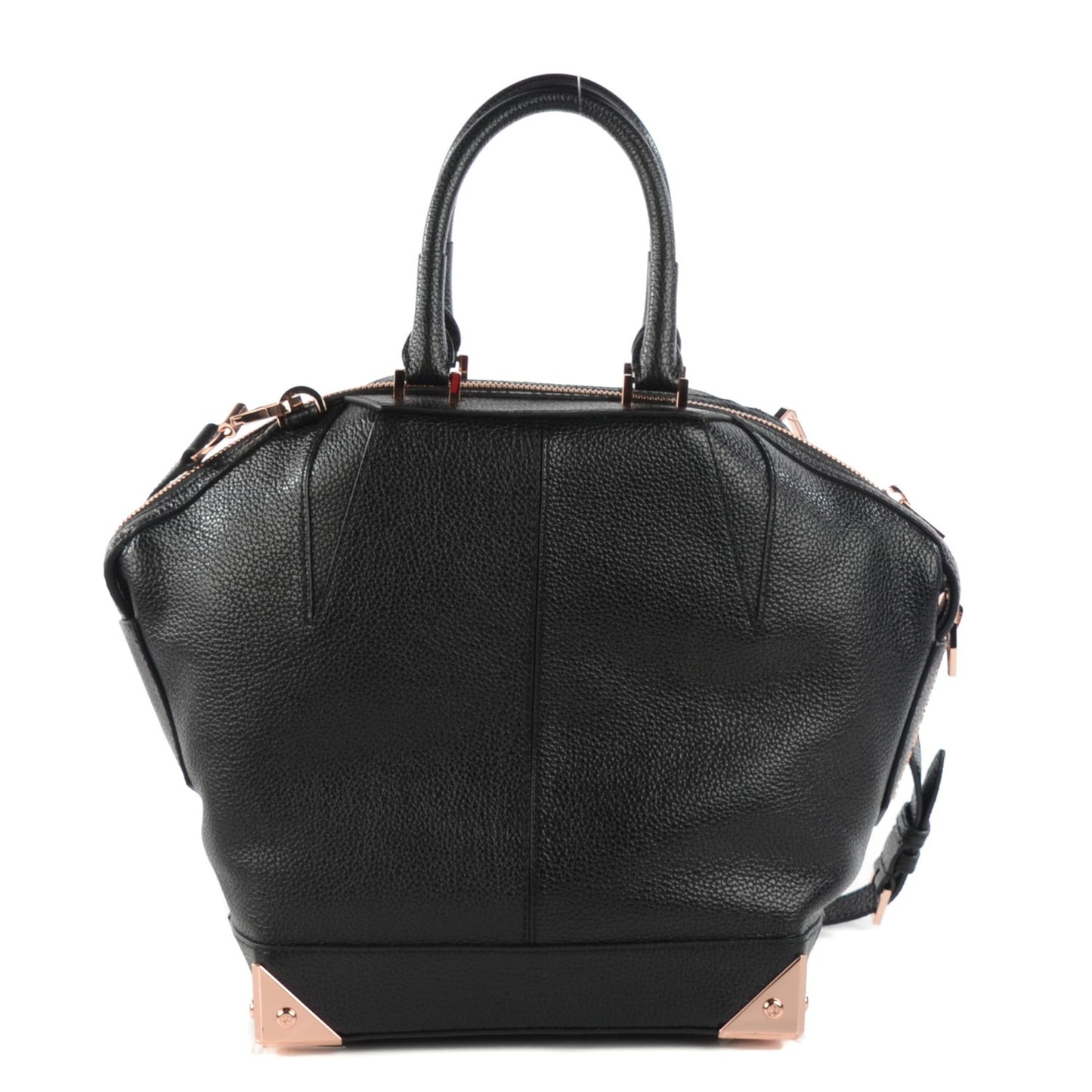 Pebbled Calfskin Small Emile Soft Black Rose Gold Hardware