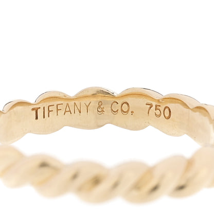 Tiffany 18K Yellow Gold Diamond Twisted Rope Ring 48 4.5 4 of 4
