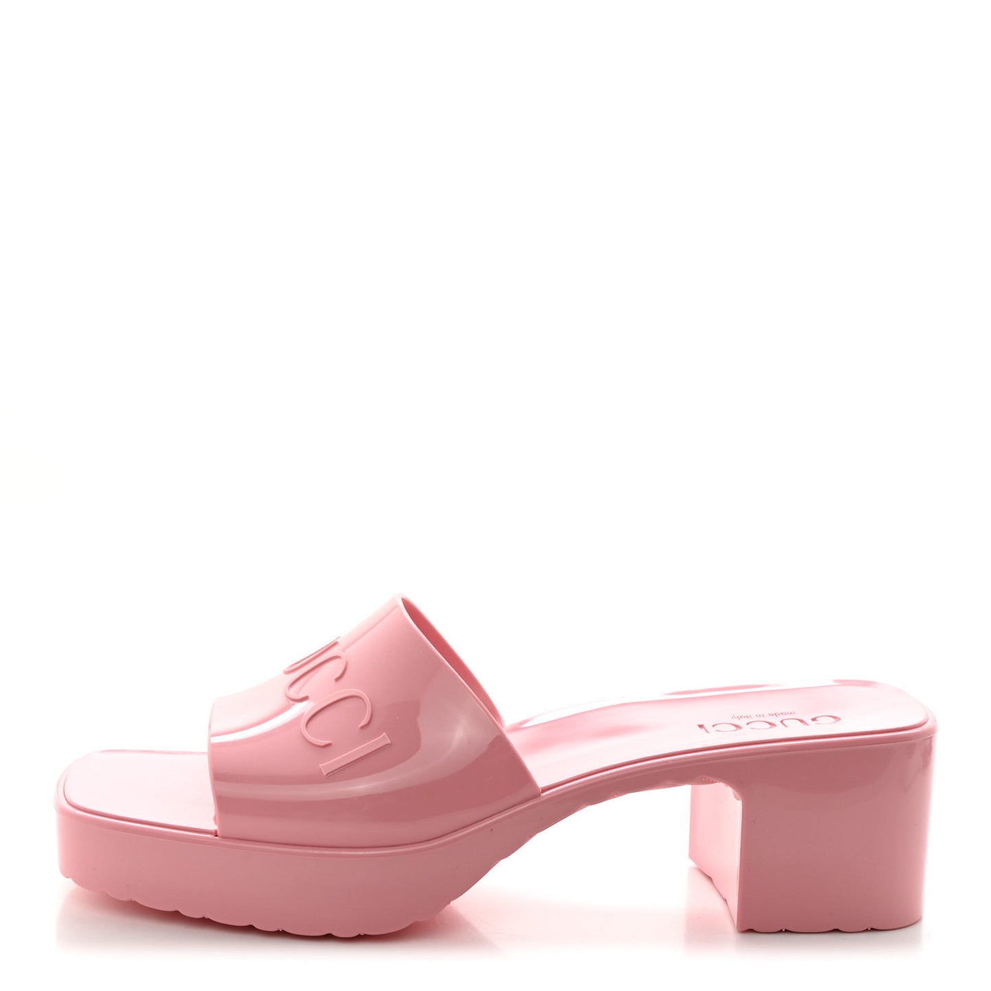 Rubber Gucci Logo Womens Platform 20/60mm Slide Sandals 40 Wild Rose