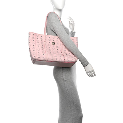 MCM Visetos Toni Shopper Tote Powder Pink 2 of 13