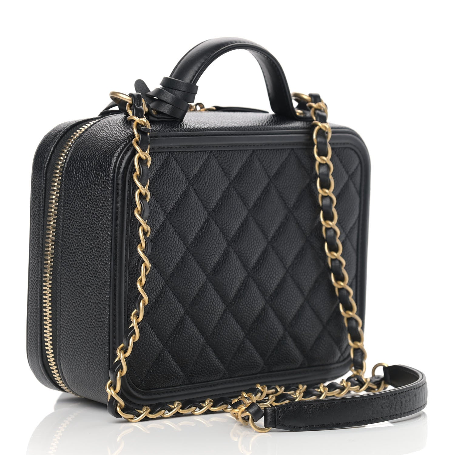 Chanel Caviar Quilted Medium CC Filigree Vanity Case Black 3 of 9