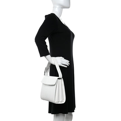 Balenciaga Patent Calfskin Lizard Embossed Medium Ghost Shoulder Bag Optic White 2 of 12