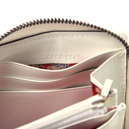 Gucci Calfskin Web Trapuntata GG Zip Around Wallet Off White 7 of 7