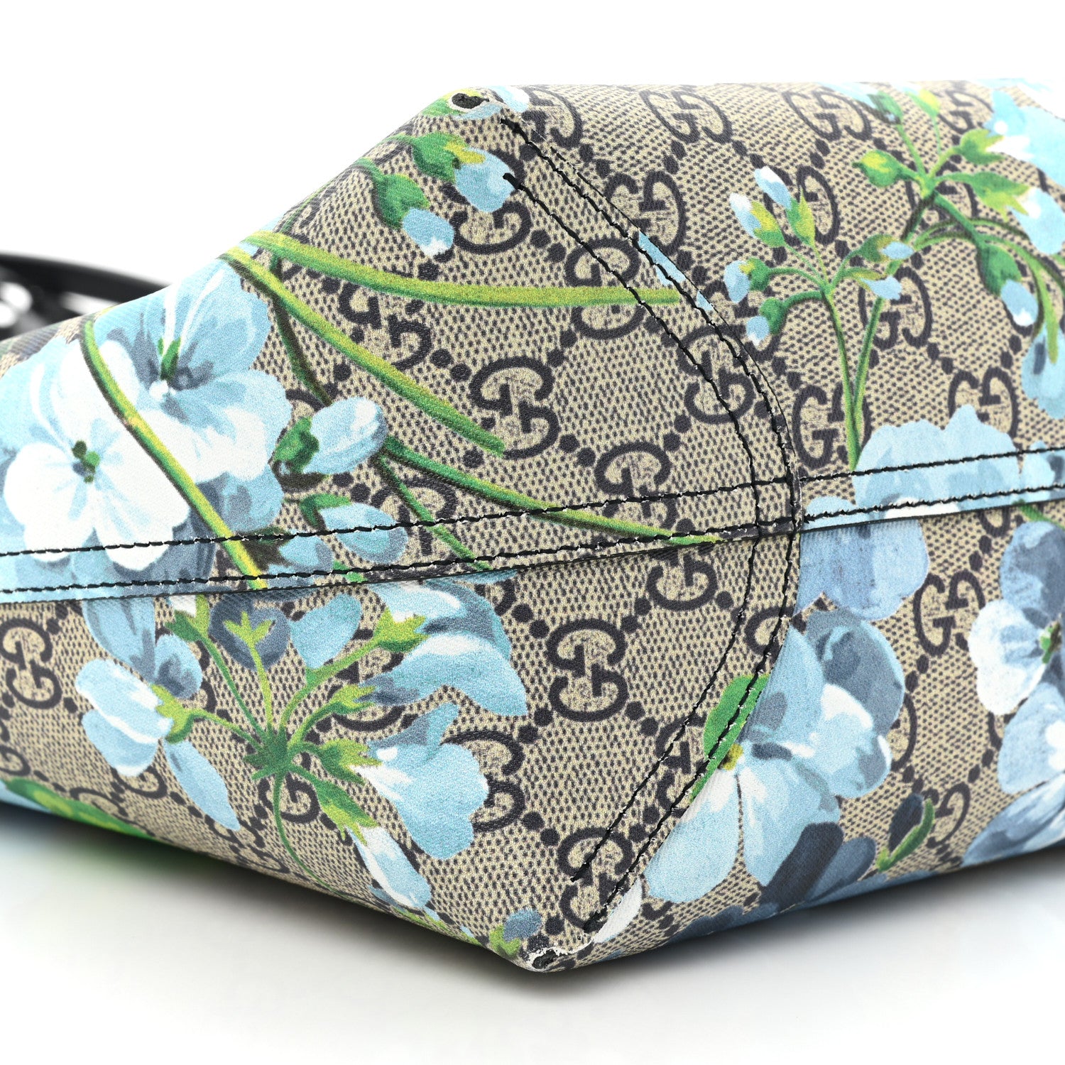 Gucci GG Supreme Monogram Blooms Medium Reversible Tote Beige Blue Navy 8 of 14
