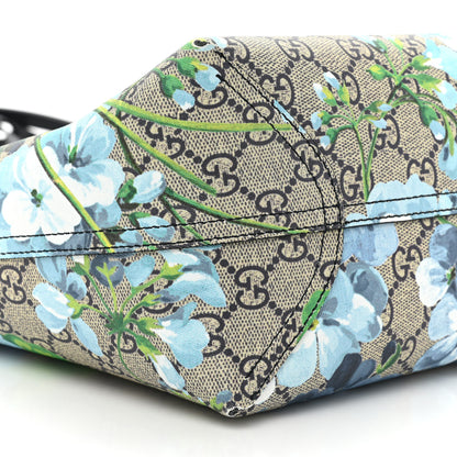 Gucci GG Supreme Monogram Blooms Medium Reversible Tote Beige Blue Navy 8 of 14