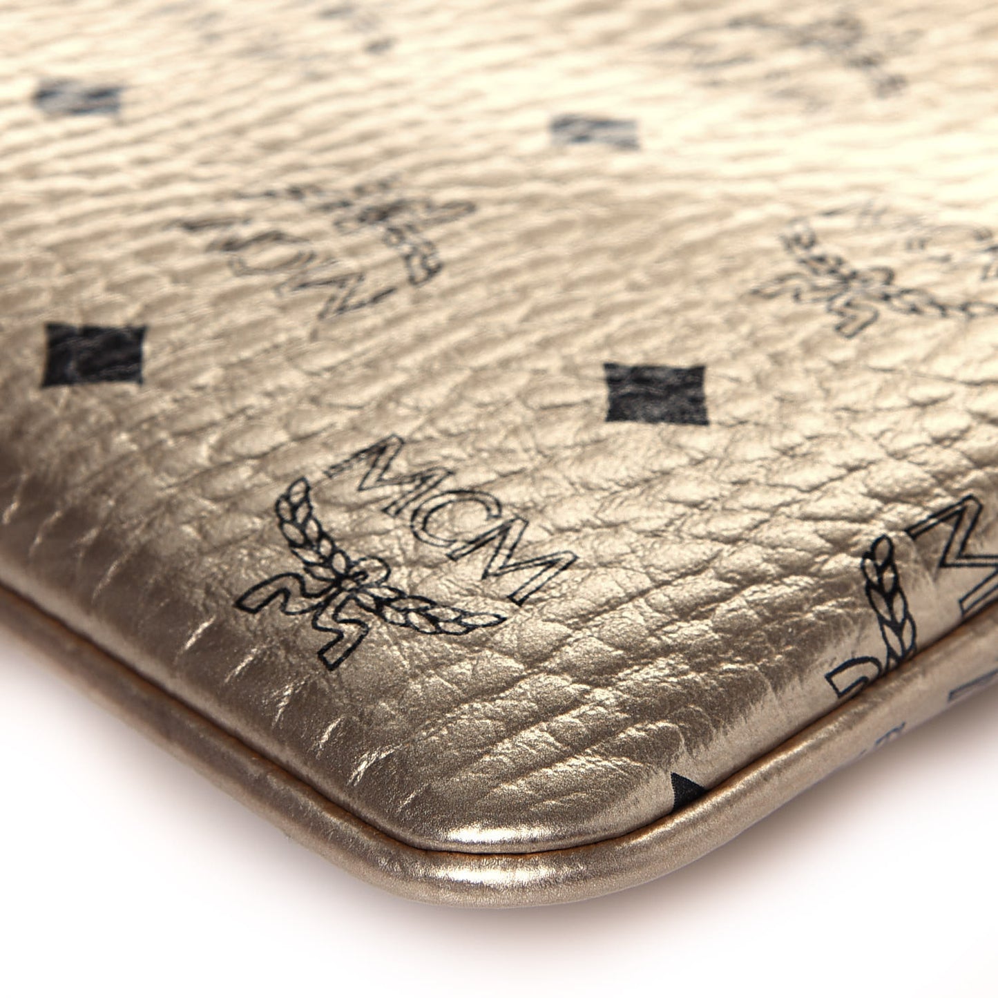 Metallic Visetos Medium Crossbody Pouch Berline Gold