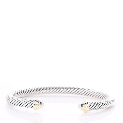 David Yurman Sterling Silver 14K Yellow Gold 5mm Cable Classics Bracelet 1 of 4