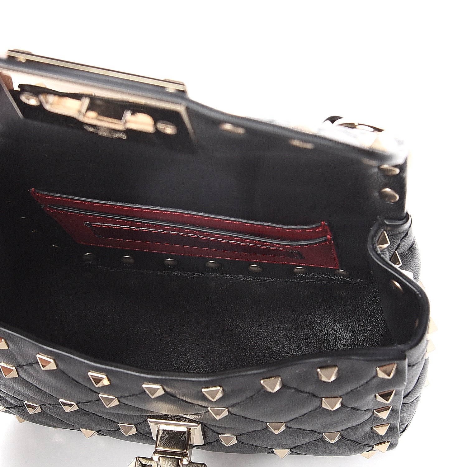 Valentino Garavani Nappa Micro Rockstud Spike Shoulder Bag Black 4 of 7