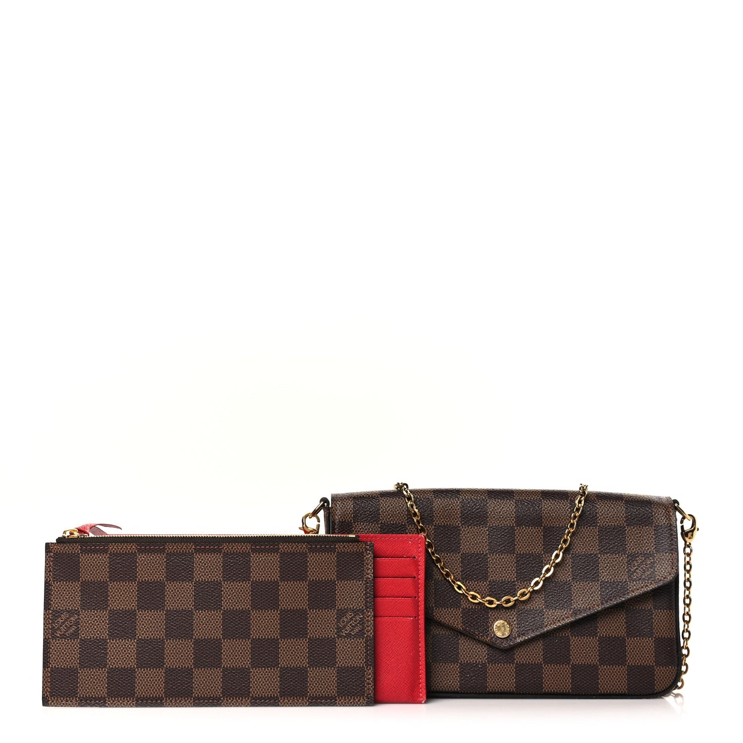 Damier Ebene Pochette Felicie Chain Wallet