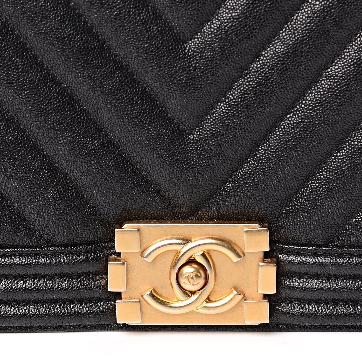 Chanel Caviar Chevron Quilted New Medium Boy Flap Black 10 of 12