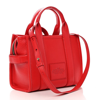 Marc Jacobs Grained Calfskin Small The Tote Bag Red 3 of 13