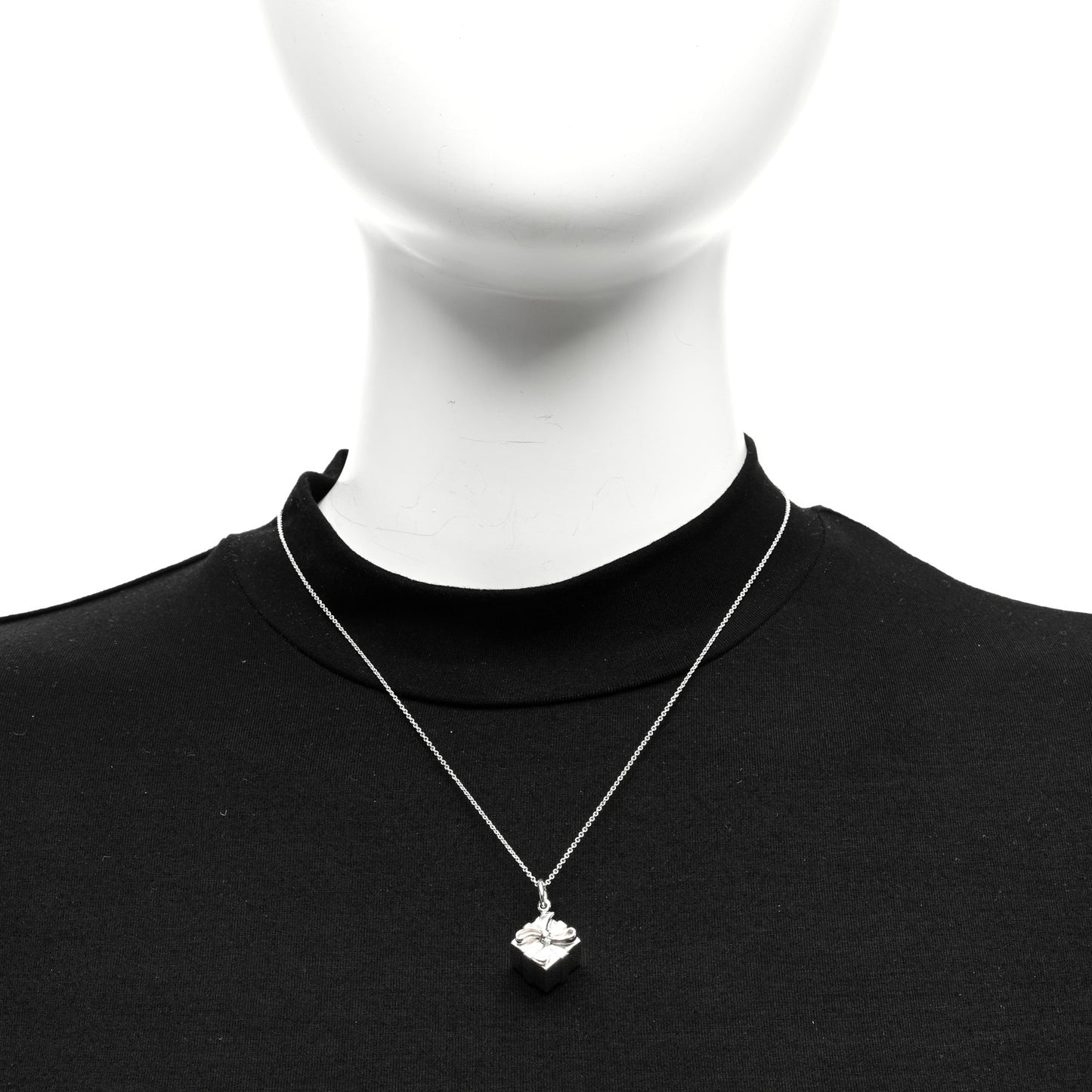 Sterling Silver Gift Box Charm Necklace