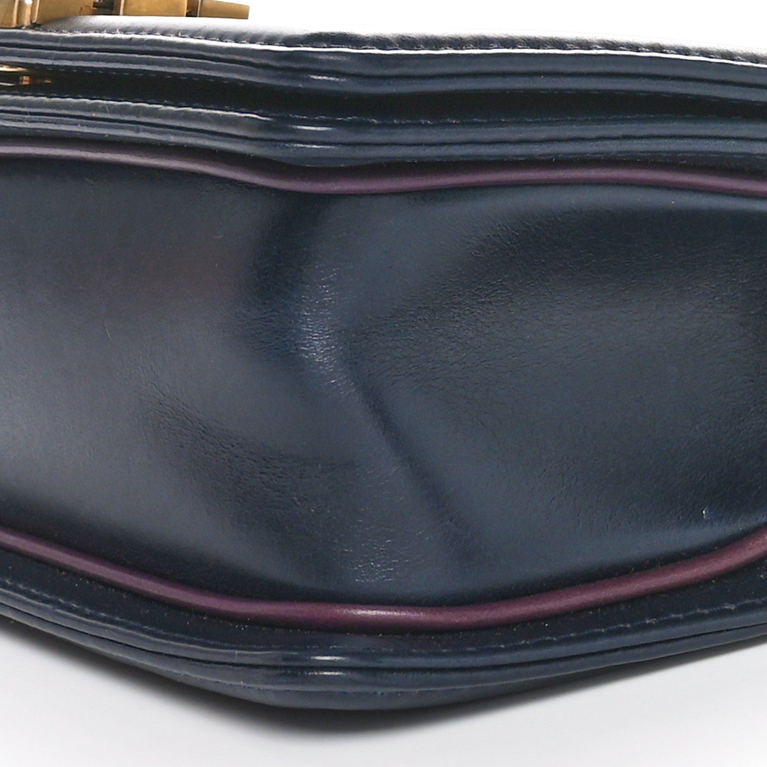 Chanel Calfskin Embossed Small Paris Salzburg Boy Flap Navy 9 of 10