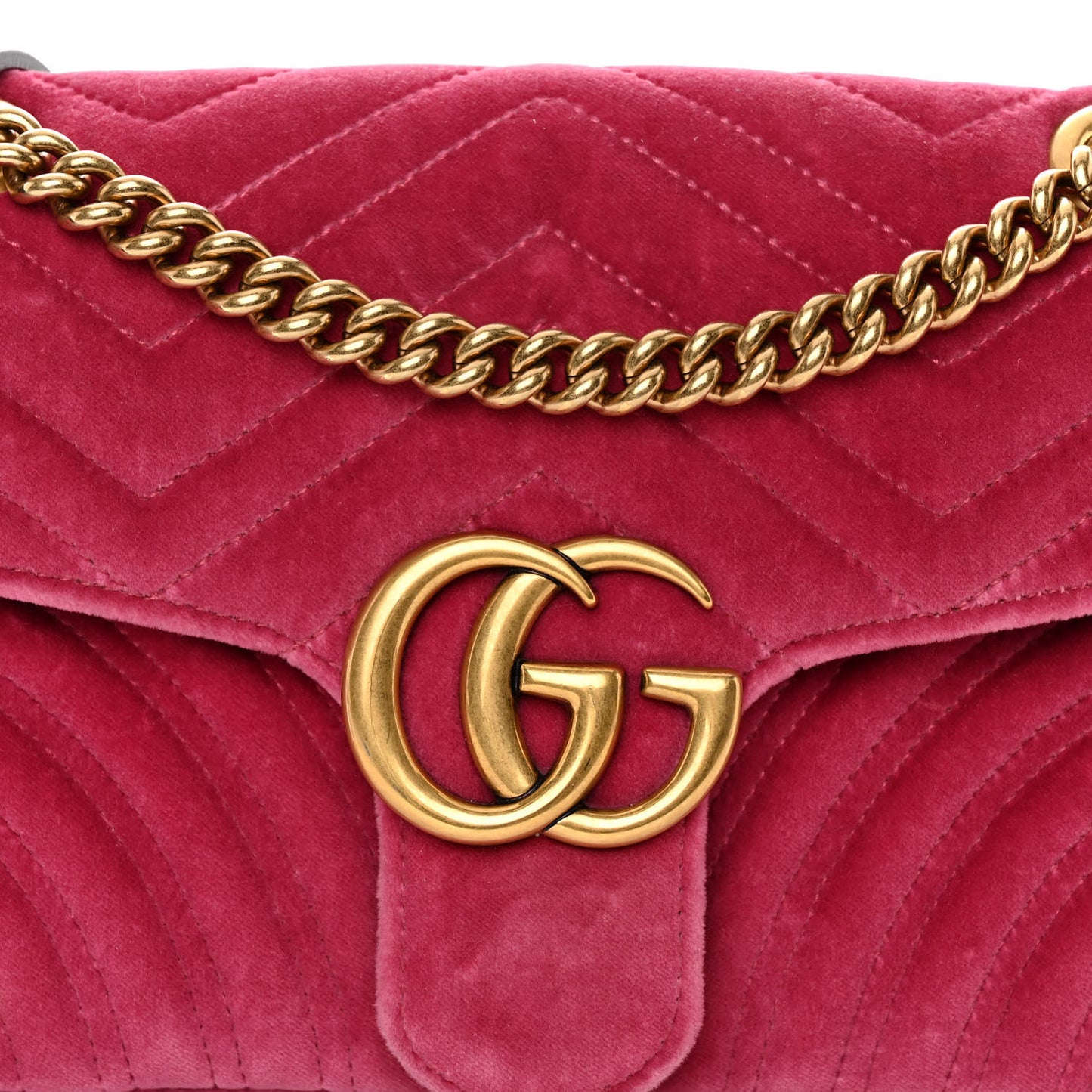 Velvet Matelasse Small GG Marmont Shoulder Bag Light Raspberry Rose