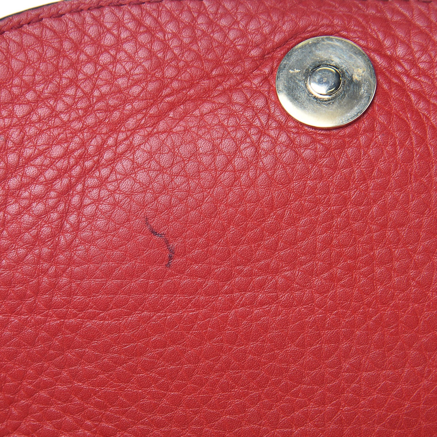 Pebbled Calfskin Small Soho Flap Crossbody Red
