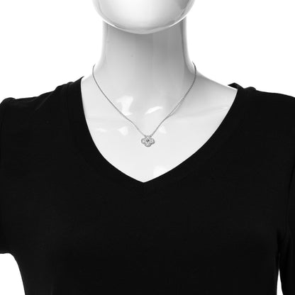 Van Cleef & Arpels 18K White Gold Diamond Vintage Alhambra Pendant Necklace 2 of 5