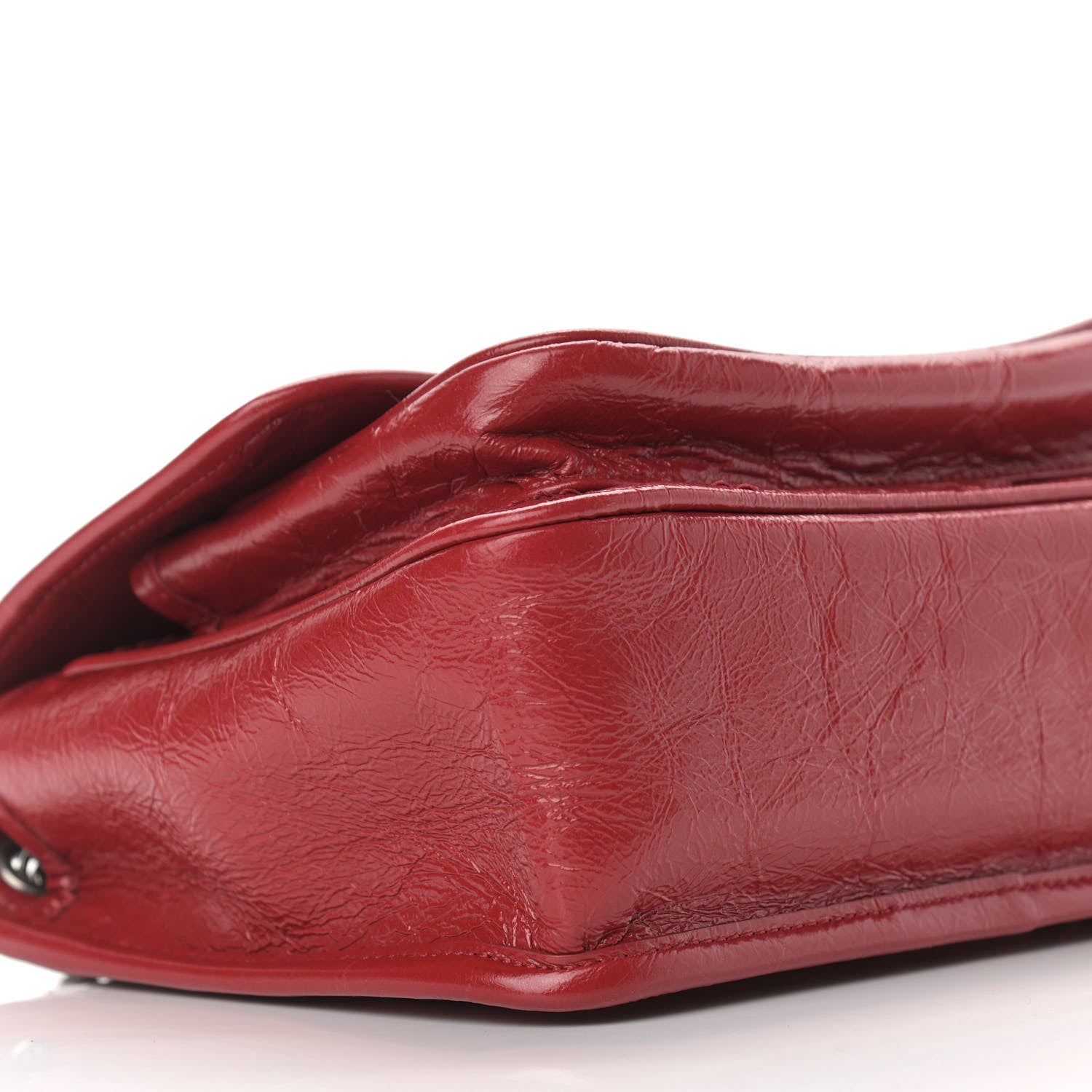 Saint Laurent Crinkled Calfskin Matelasse Monogram Baby Niki Chain Satchel Rouge Eros 10 of 11