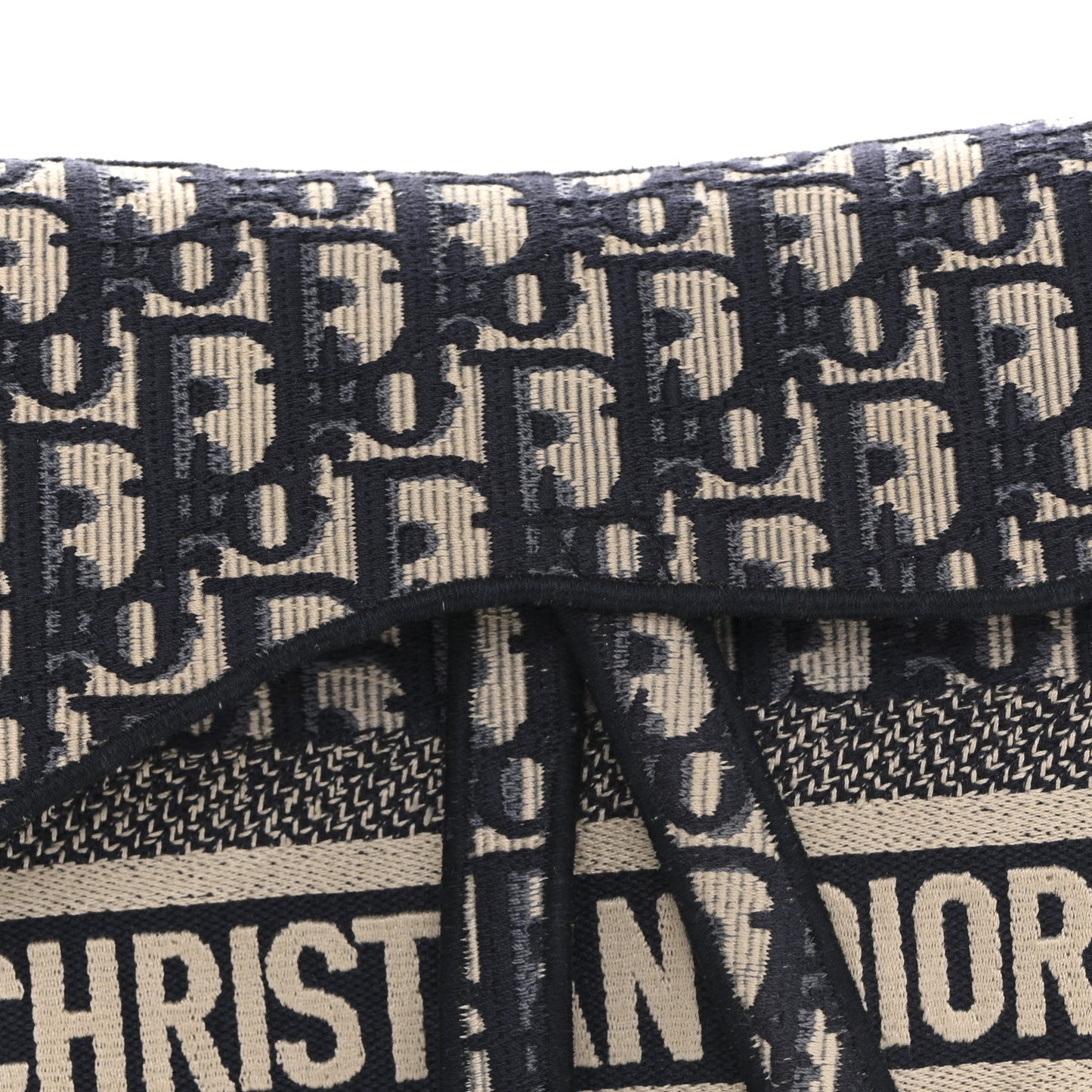 Oblique Embroidered Saddle Bag Blue