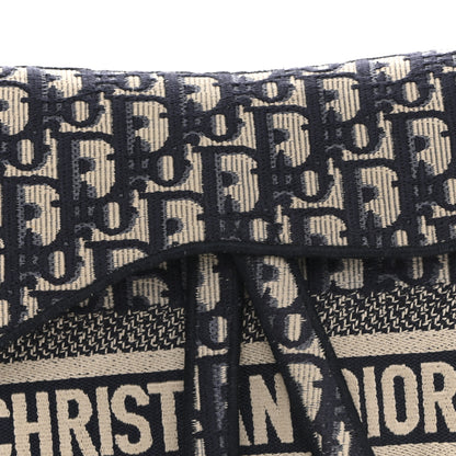 Christian Dior Oblique Embroidered Saddle Bag Blue 8 of 12
