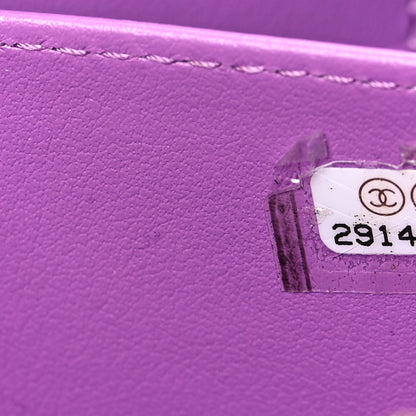 Chanel Tweed Lambskin CC Filigree Vanity Clutch With Chain Purple Multicolor 7 of 9