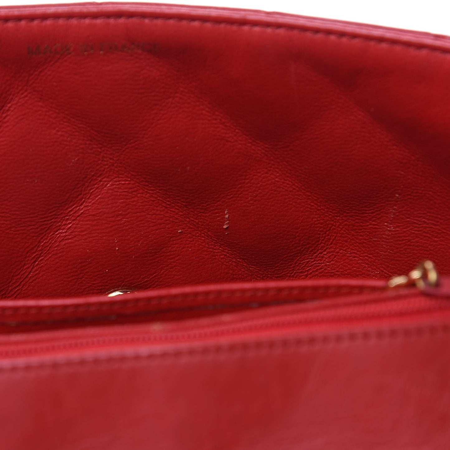 Lambskin Quilted Small Single Flap Red