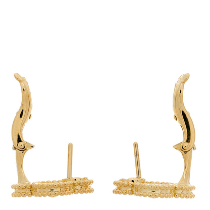 Van Cleef & Arpels 18K Yellow Gold Vintage Alhambra Earrings 3 of 4