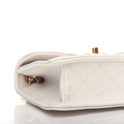 Chanel Caviar Quilted Mini Sweet Classic Flap White 8 of 11