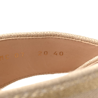 Christian Dior Lurex Romance Embroidered Dway Criss Cross Slide Sandal 40 Gold Beige 8 of 8