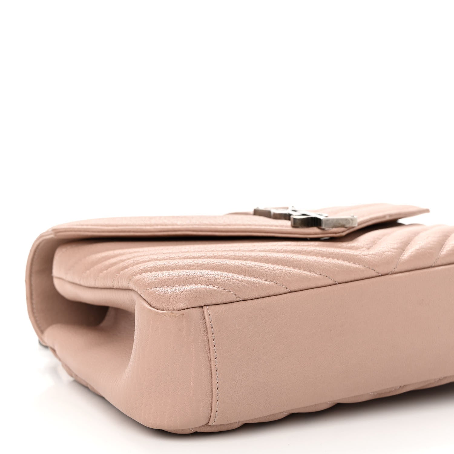 Saint Laurent Sheepskin Matelasse Chevron Monogram Medium College Bag Rose Powder 8 of 10