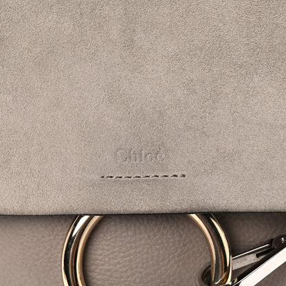Chloe Suede Calfskin Small Faye Backpack Motty Grey 12 of 14