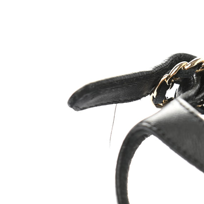 Chanel Lambskin Grosgrain Bow CC Chain Thong Sandals 36 Black Gold 8 of 8