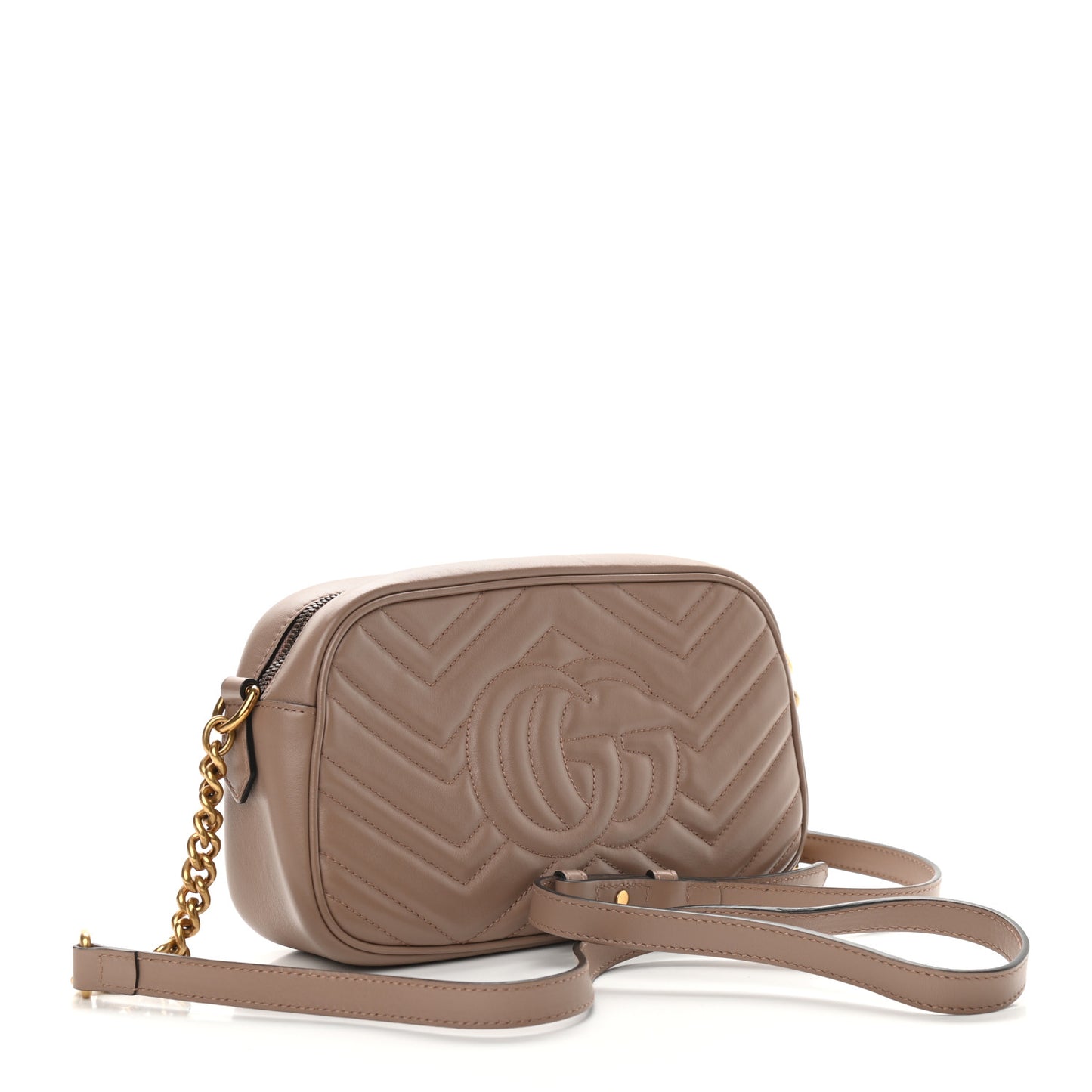 Calfskin Matelasse Small GG Marmont Chain Shoulder Bag Porcelain Rose