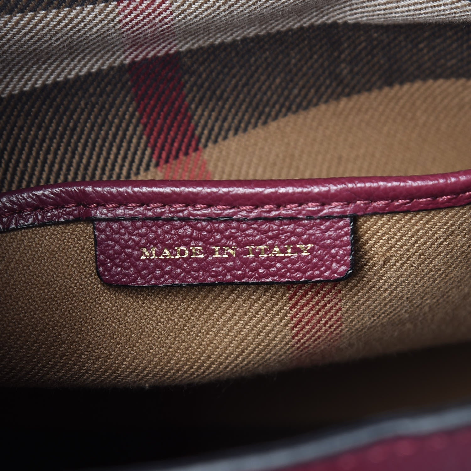 Burberry Soft Grain Calfskin Small Buckle Tote Dark Plum 7 of 12