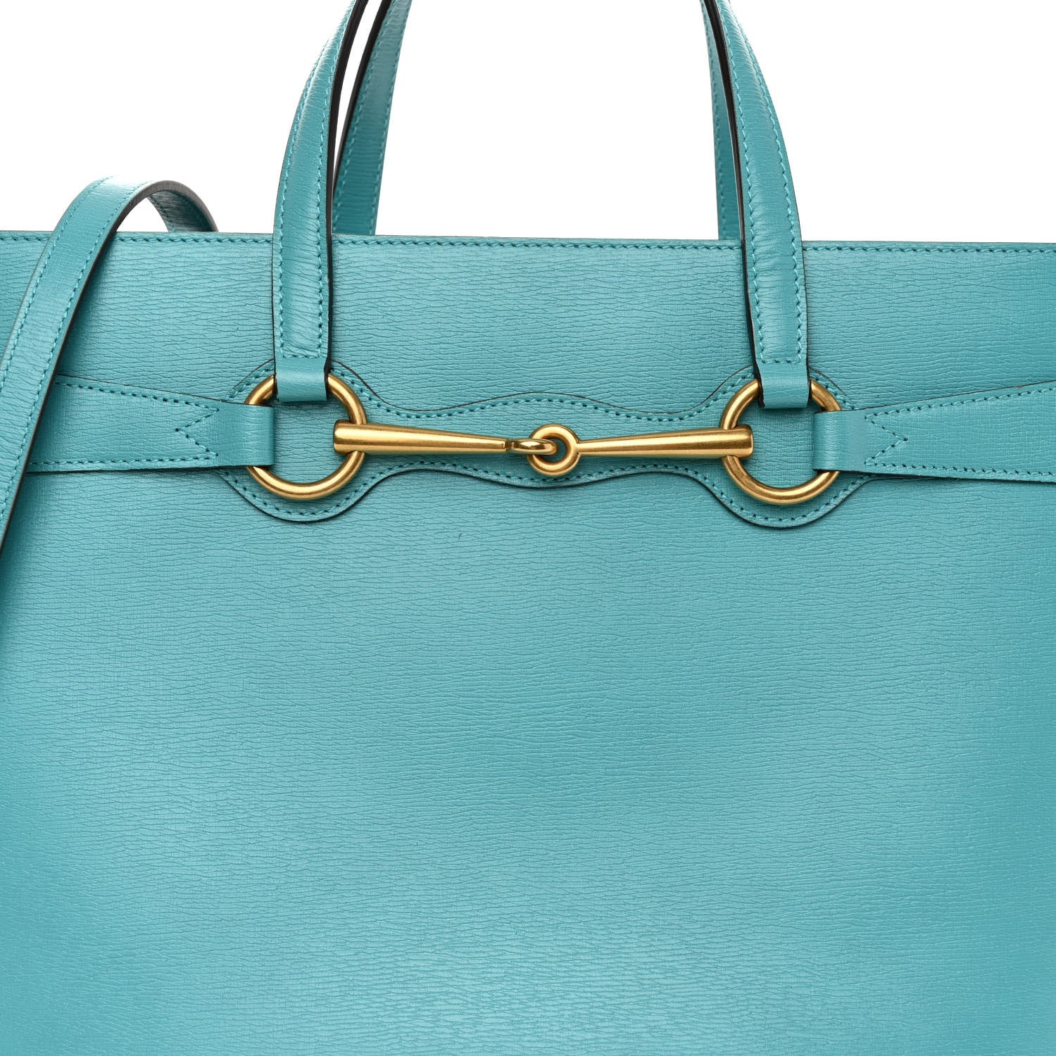 Gucci Textured Calfskin Medium Bright Bit Tote Blue 7 of 9