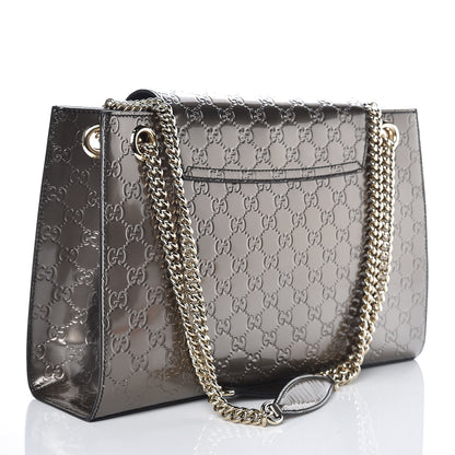 Gucci Shine Guccissima Large Emily Chain Shoulder Bag Sasso 3 of 12