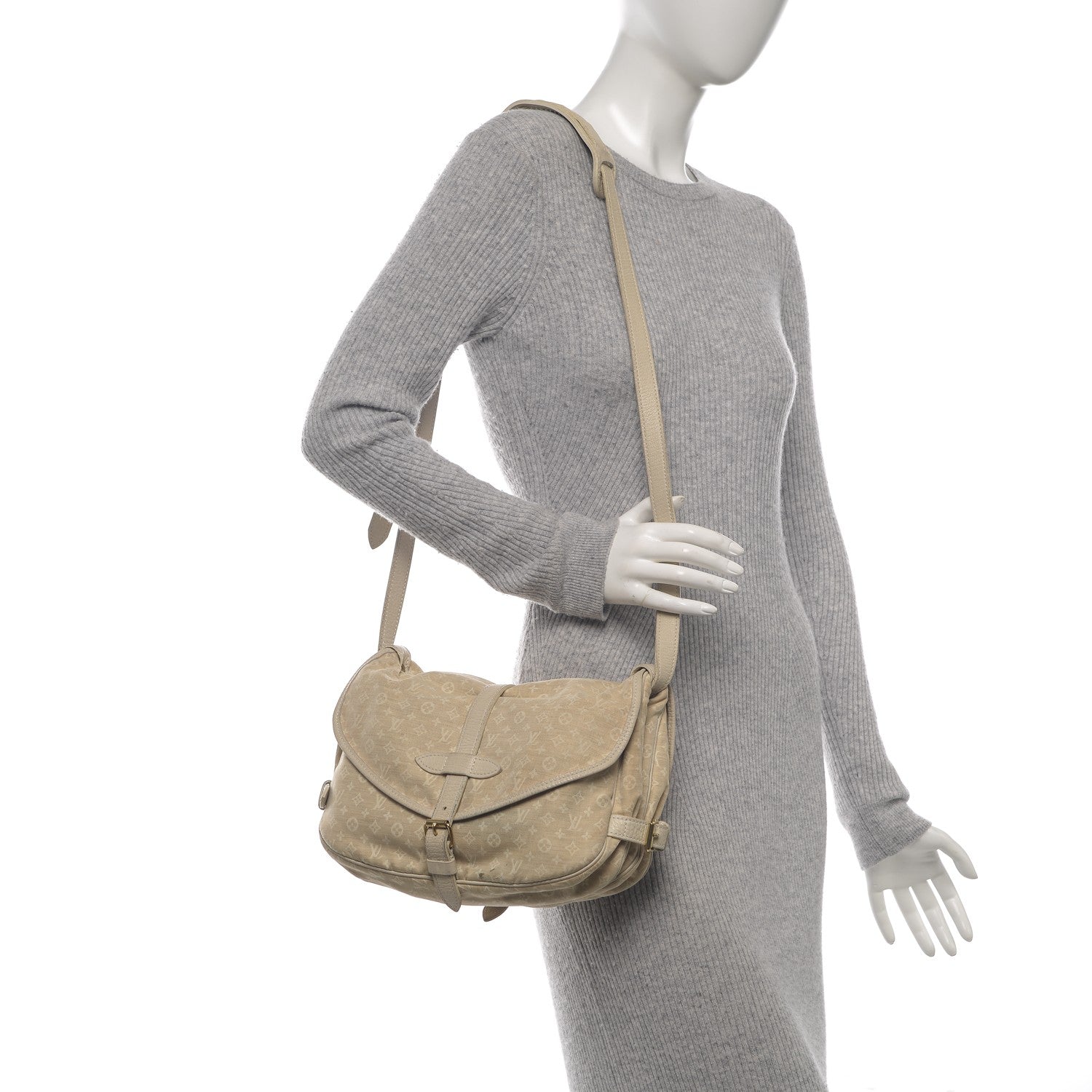 Louis Vuitton Monogram Mini Lin Saumur Dune 2 of 13