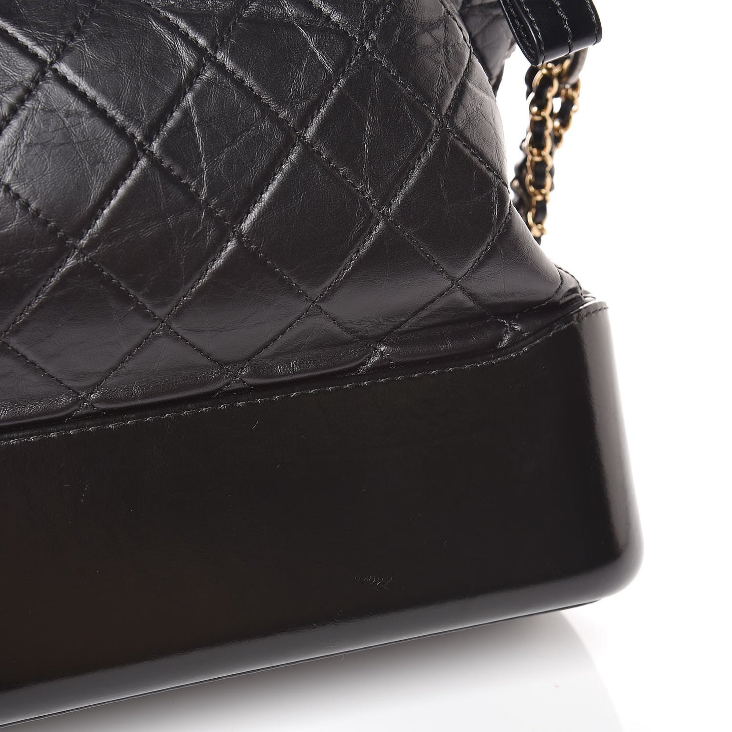 Aged Calfskin Quilted Large Gabrielle Hobo Black