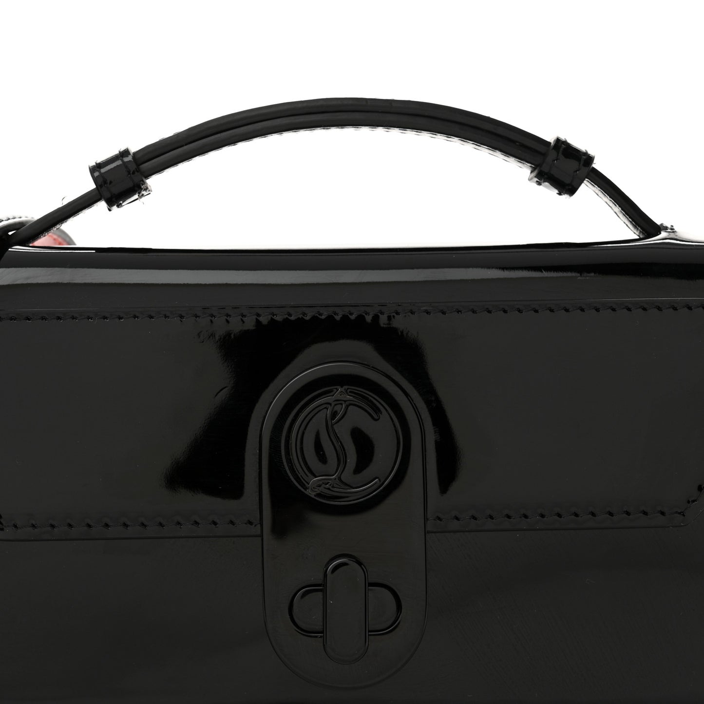 Patent Calfskin Mini Elisa Baguette Black