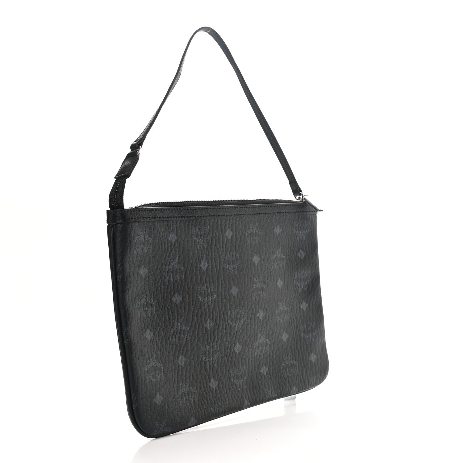 MCM Visetos Liz Shopper Tote Pouch Black 3 of 6