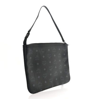 MCM Visetos Liz Shopper Tote Pouch Black 3 of 6