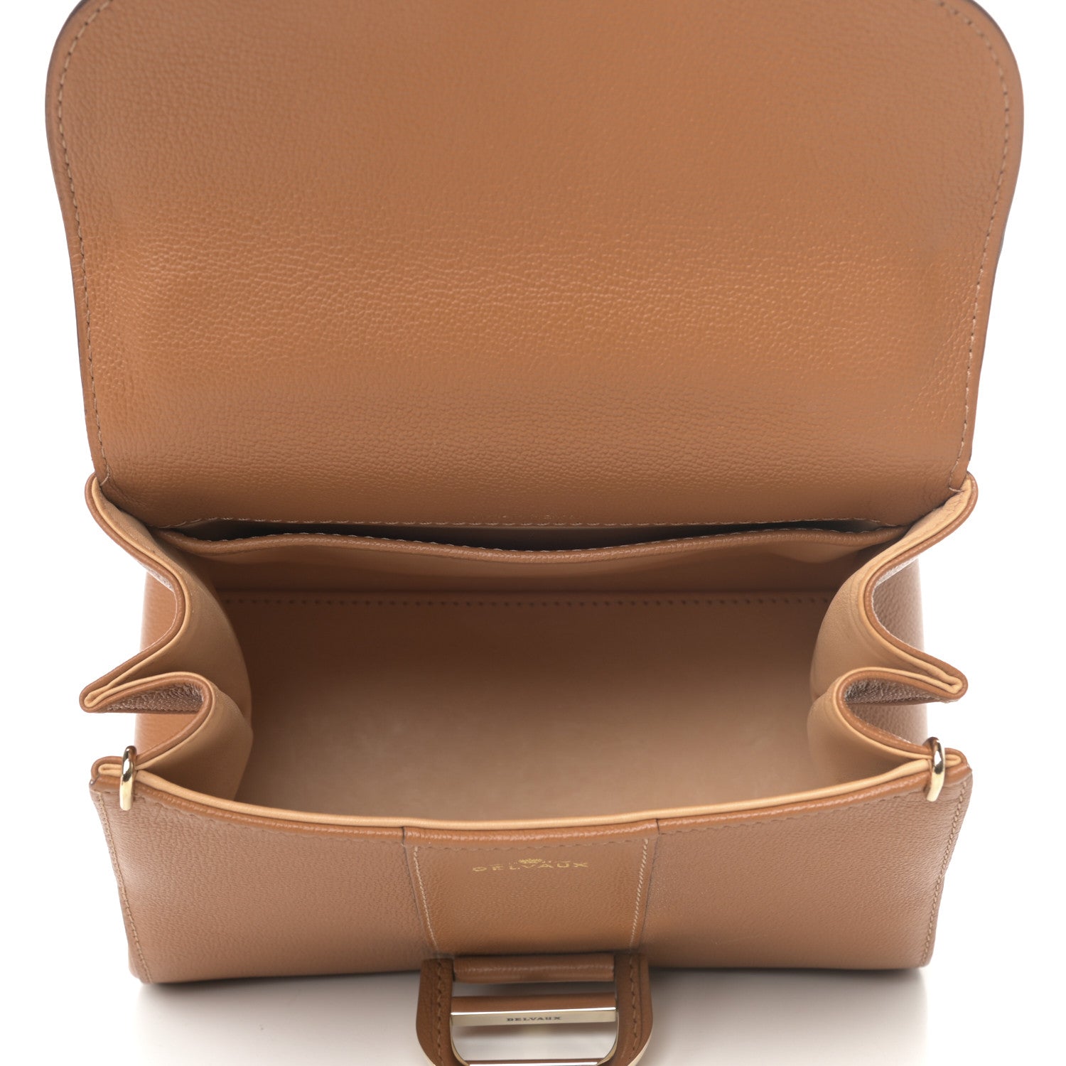 Delvaux Grained Calfskin Mini Brillant Satchel Natural 5 of 10