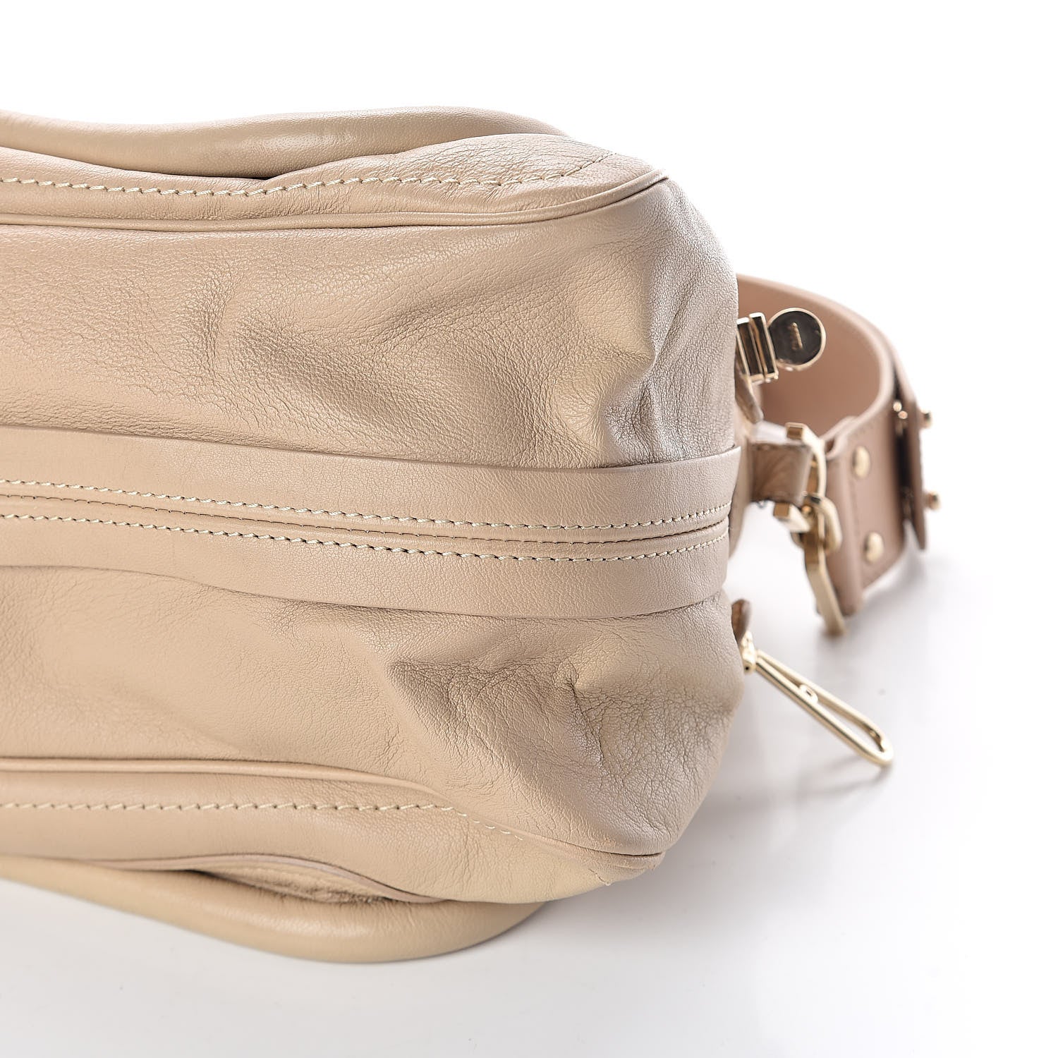 Chloe Calfskin Studded Medium Military Paraty Beige 10 of 14