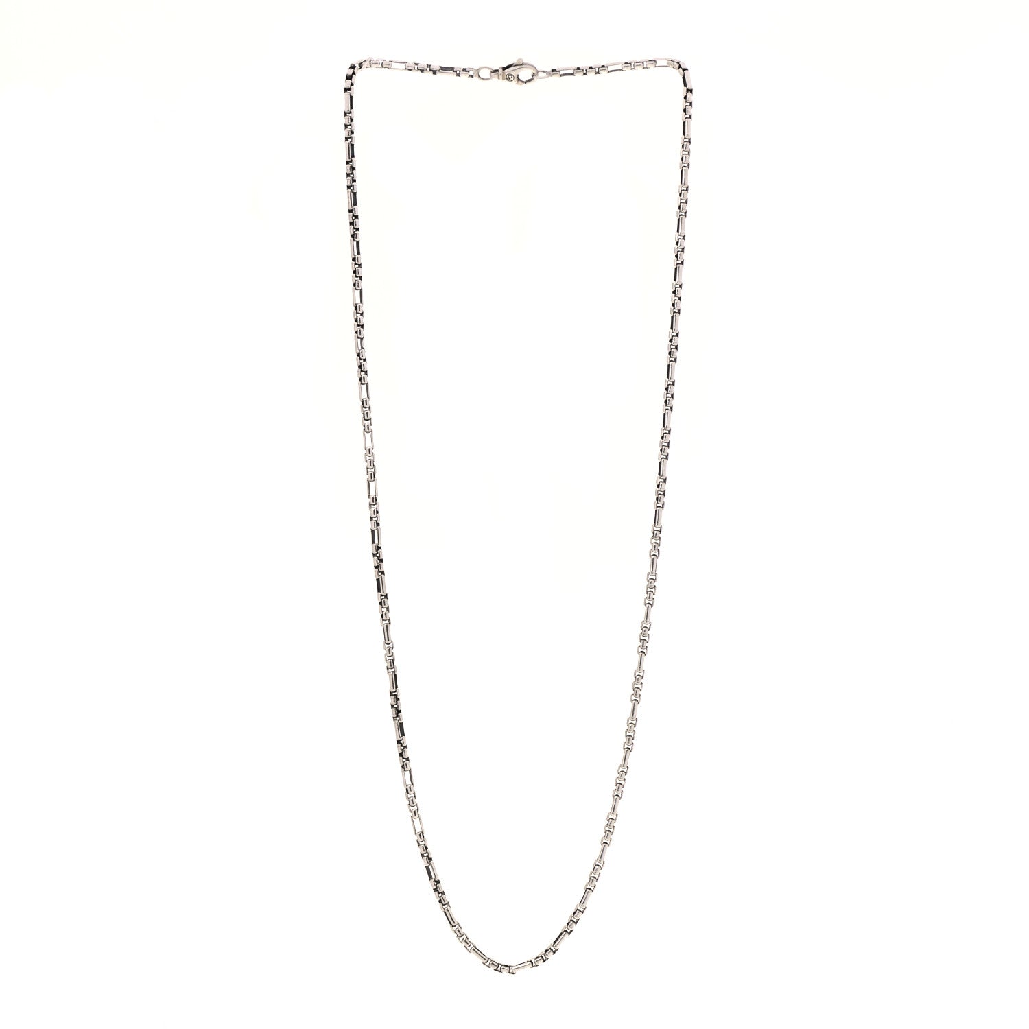 David Yurman Sterling Silver 3mm Open Station Box Chain Necklace 24" 3 of 5