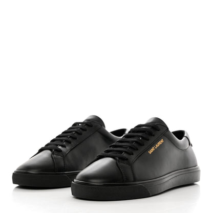 Saint Laurent Calfskin Andy Low Top Sneakers 37 Black 3 of 10