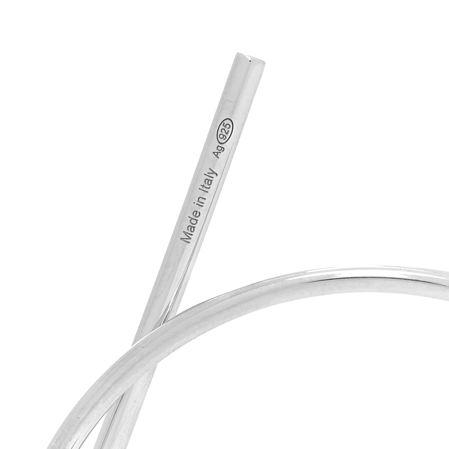 Hermes Sterling Silver MM Loop Earrings 6 of 7