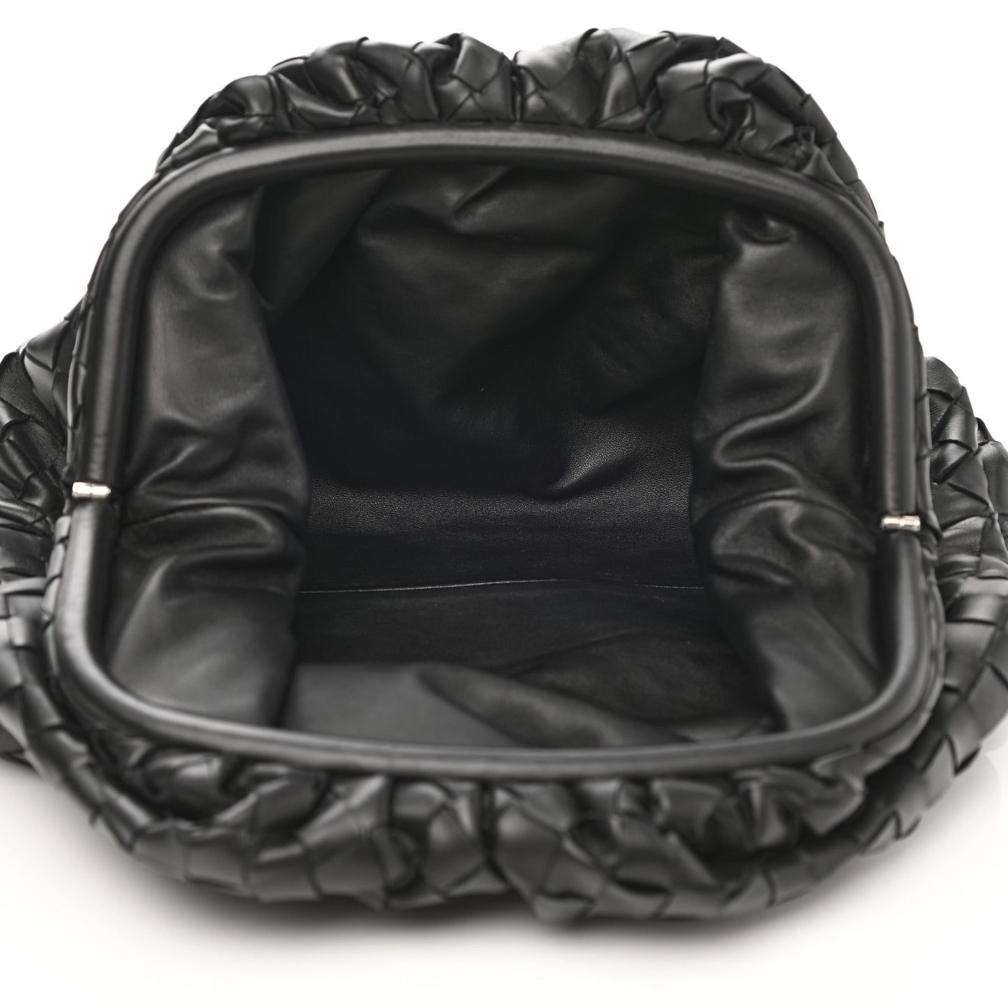 Nappa Maxi Intreccio The Pouch Oversized Clutch Black