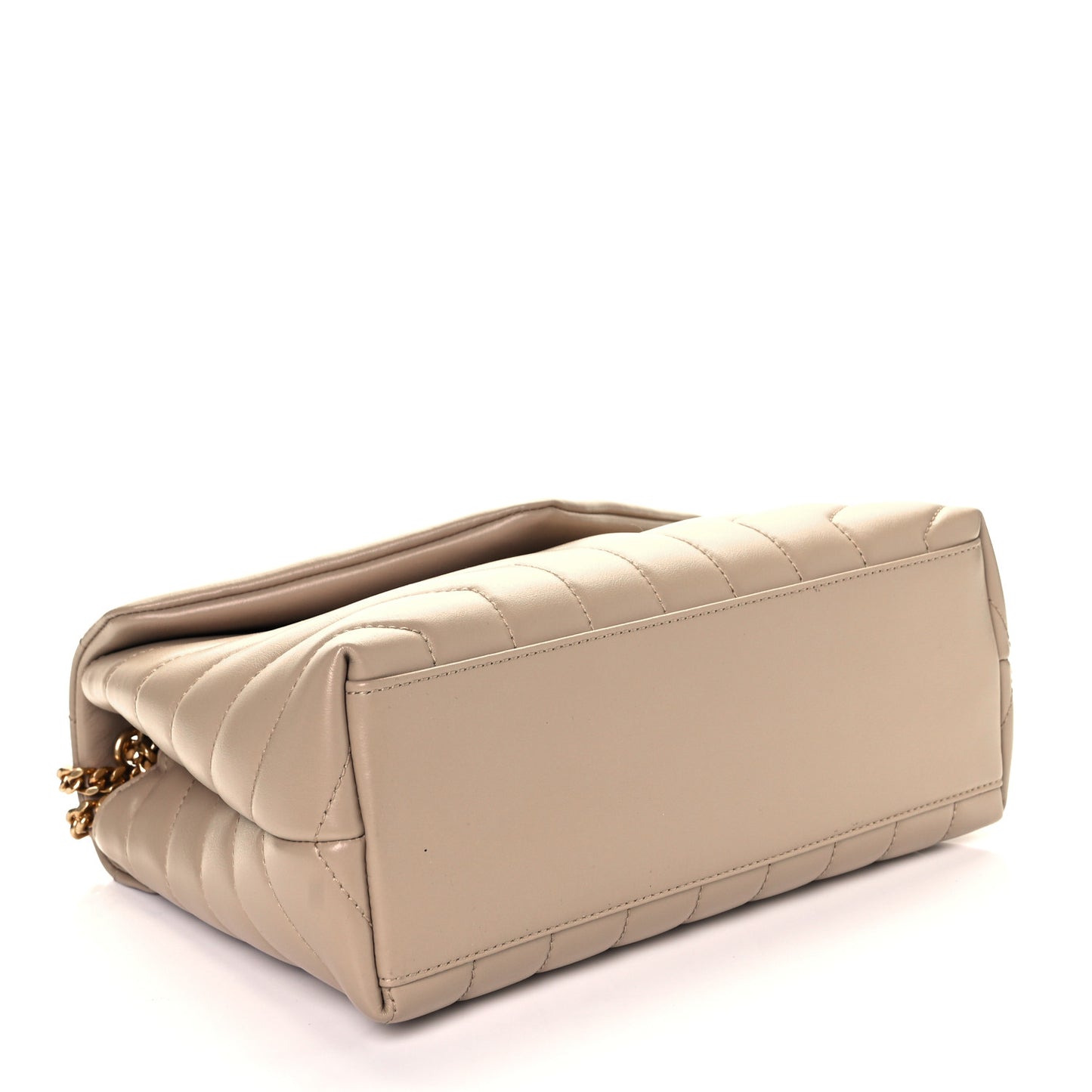 Calfskin Y Quilted Monogram Small Loulou Chain Satchel Dark Beige