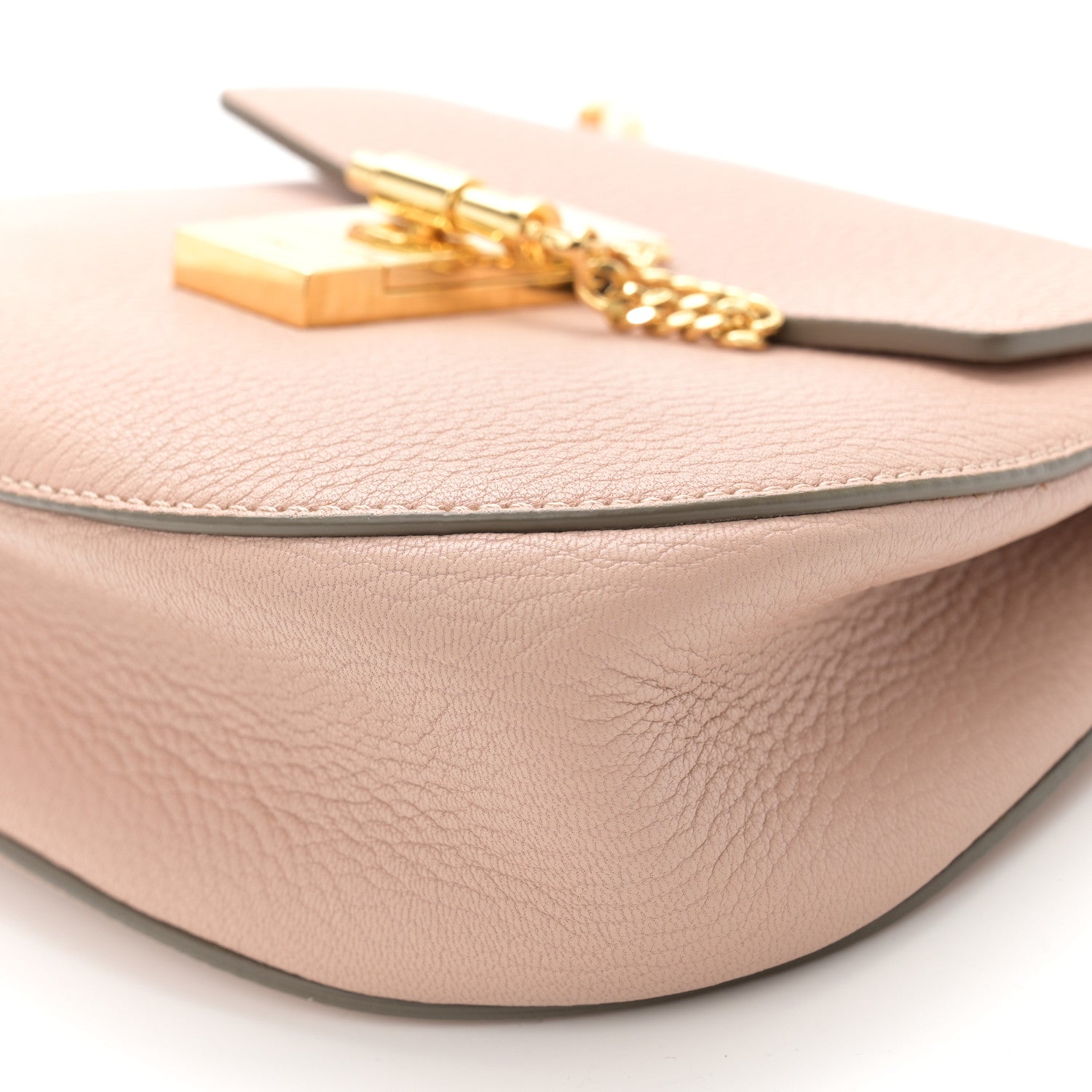 Chloe Grained Lambskin Mini Drew Shoulder Bag Cement Pink 10 of 12