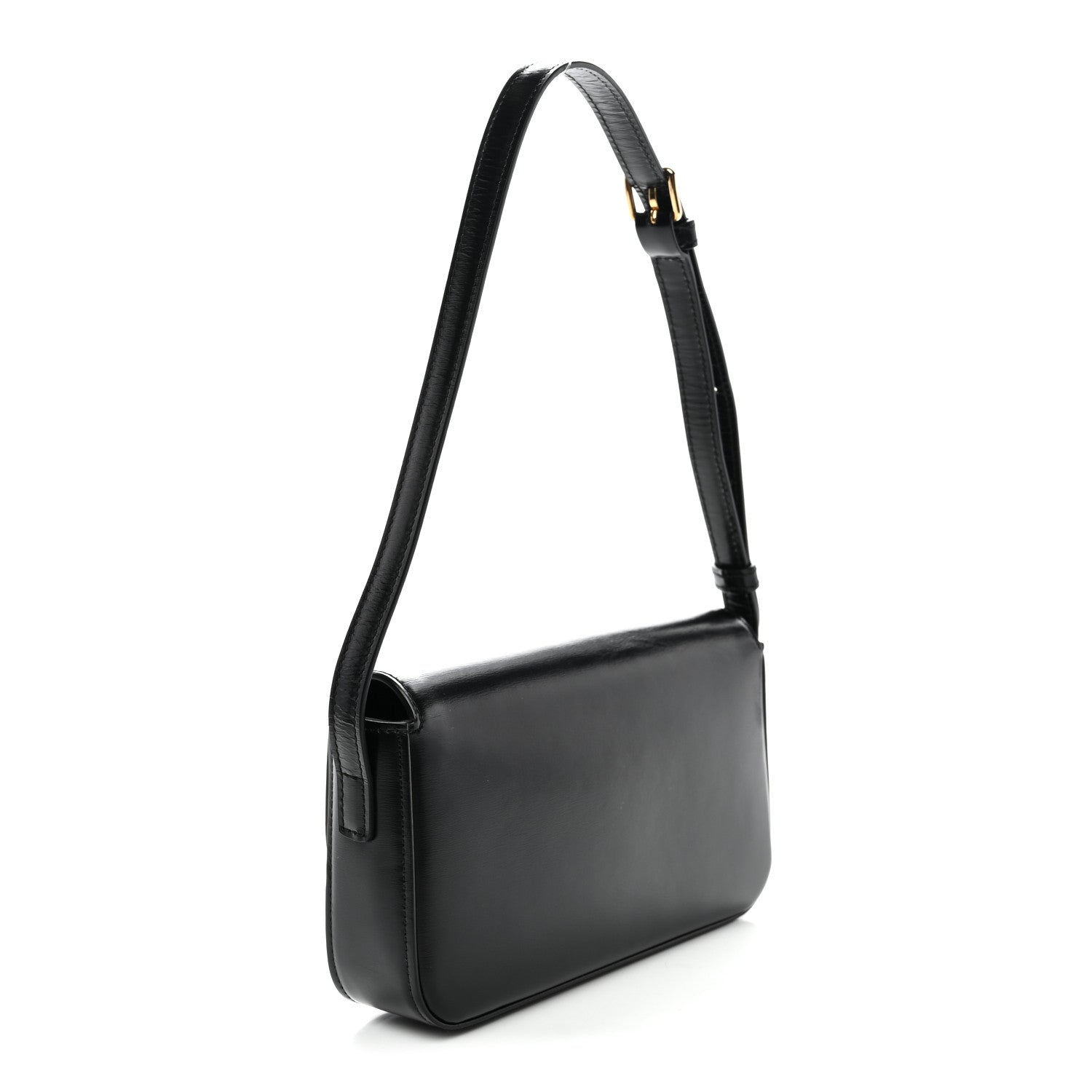Celine Shiny Calfskin Triomphe Shoulder Bag Black 3 of 12