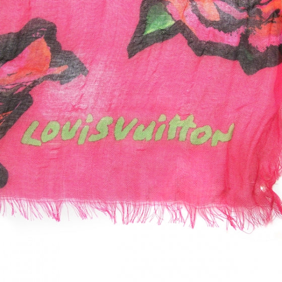 Cashmere Silk Monogram Roses Stole
